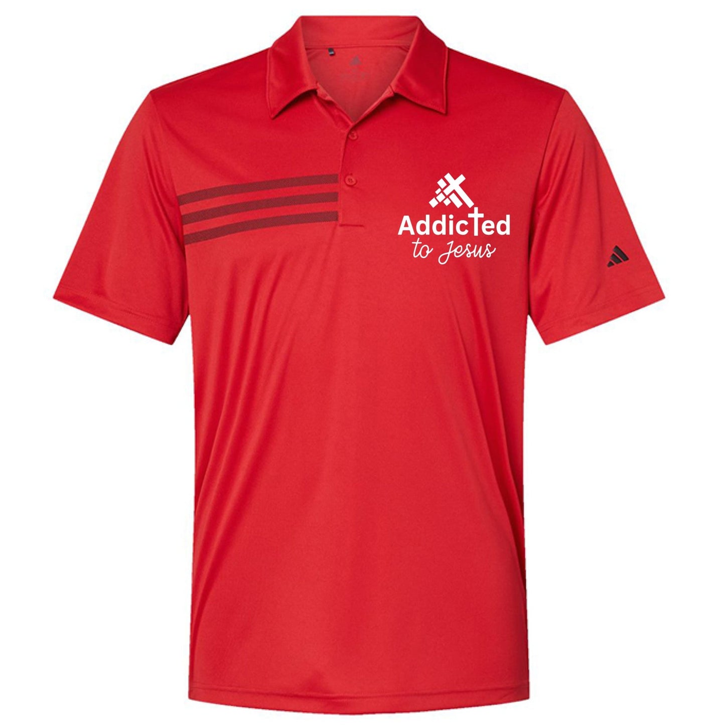 Addicted to Jesus Men’s Christian Premium 3‑Stripes Chest Sport Shirt - ClaimedbyGodDesigns