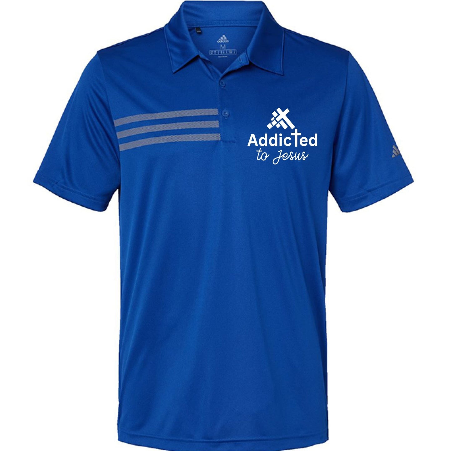 Addicted to Jesus Men’s Christian Premium 3‑Stripes Chest Sport Shirt - ClaimedbyGodDesigns