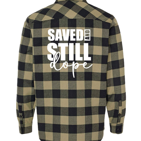 Saved And Still Dope Men's Christian Flannel Shirt - ClaimedbyGodDesigns
