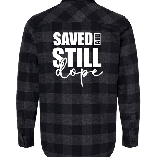Saved And Still Dope Men's Christian Flannel Shirt - ClaimedbyGodDesigns