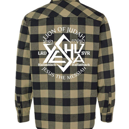 Yeshua Lion Of Judah Men’s Christian Flannel Shirt - ClaimedbyGodDesigns
