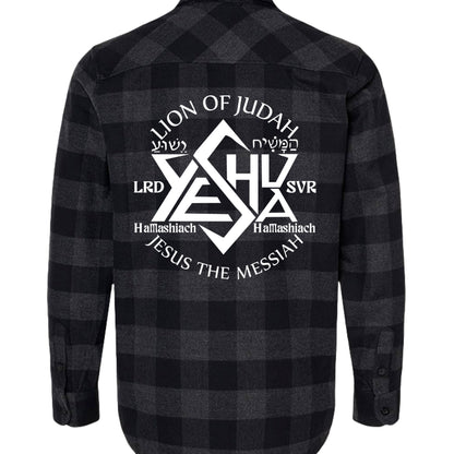 Yeshua Lion Of Judah Men’s Christian Flannel Shirt - ClaimedbyGodDesigns