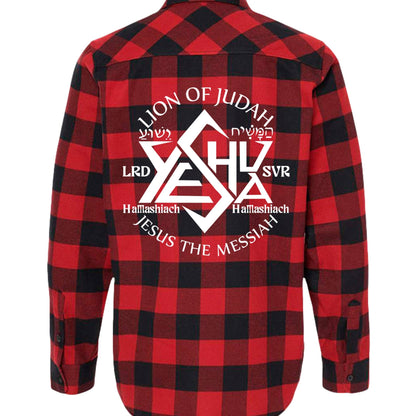 Yeshua Lion Of Judah Men’s Christian Flannel Shirt - ClaimedbyGodDesigns