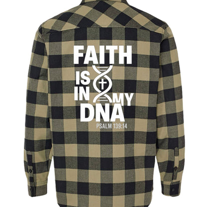 Faith Is In My DNA Men's Christian Flannel Shirt - ClaimedbyGodDesigns