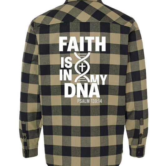 Faith Is In My DNA Men's Christian Flannel Shirt - ClaimedbyGodDesigns