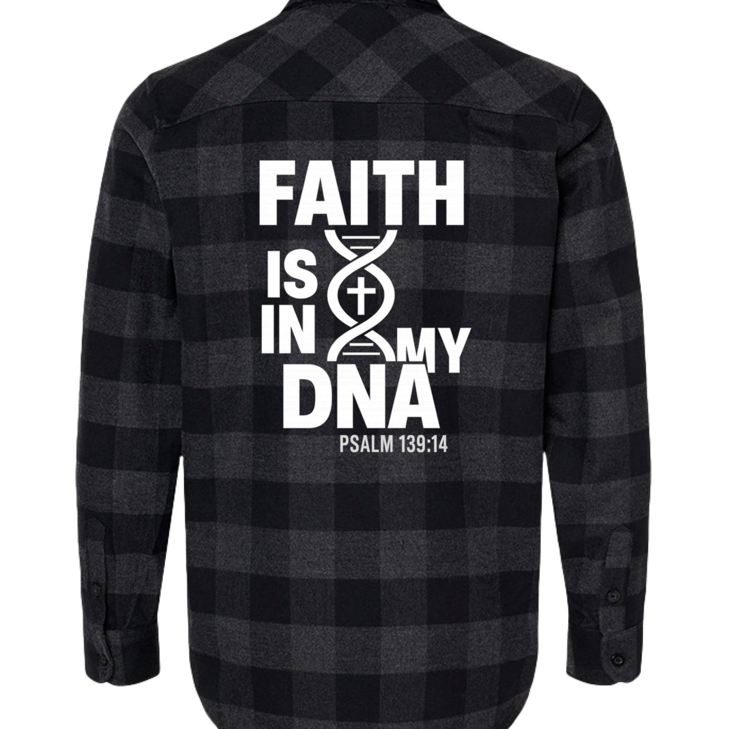 Faith Is In My DNA Men's Christian Flannel Shirt - ClaimedbyGodDesigns