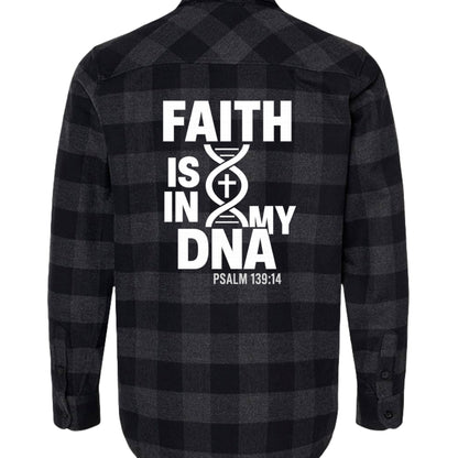Faith Is In My DNA Men's Christian Flannel Shirt - ClaimedbyGodDesigns