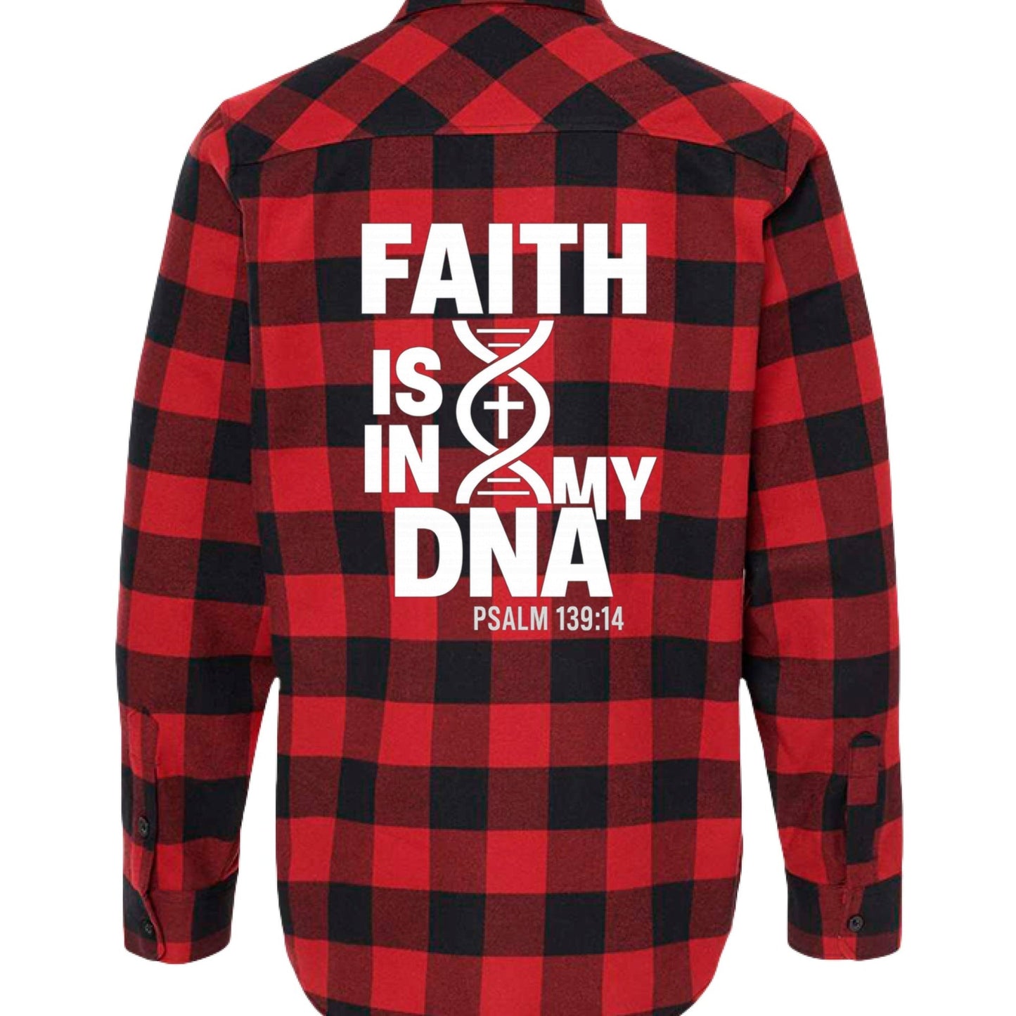 Faith Is In My DNA Men's Christian Flannel Shirt - ClaimedbyGodDesigns