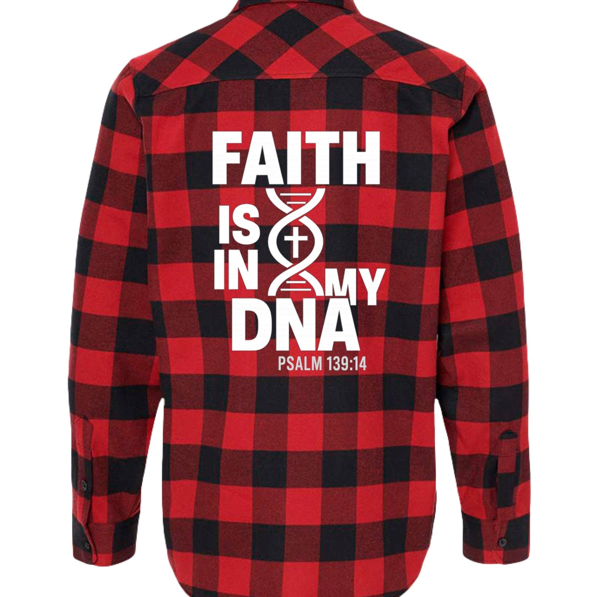 Faith Is In My DNA Men's Christian Flannel Shirt - ClaimedbyGodDesigns