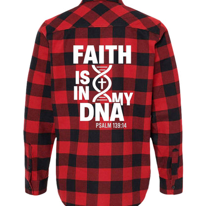 Faith Is In My DNA Men's Christian Flannel Shirt - ClaimedbyGodDesigns