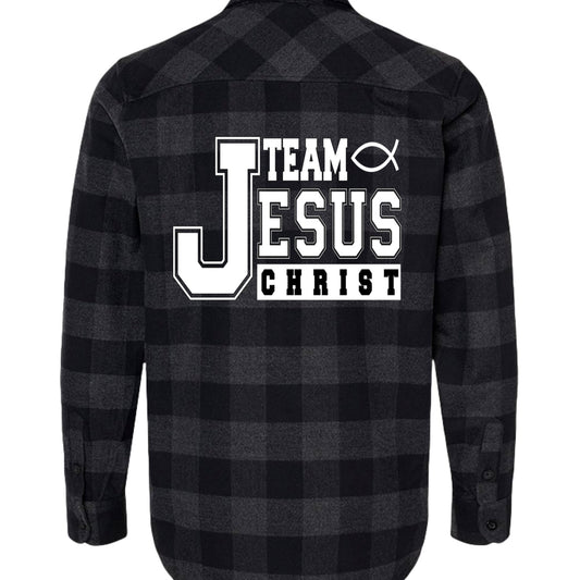 Team Jesus Men's Christian Flannel Shirt - ClaimedbyGodDesigns