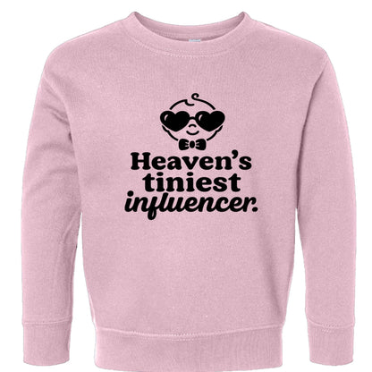 Heaven's Tiniest InfluencerToddler Christian Pullover Sweatshirt - ClaimedbyGodDesigns