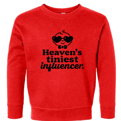 Heaven's Tiniest InfluencerToddler Christian Pullover Sweatshirt - ClaimedbyGodDesigns