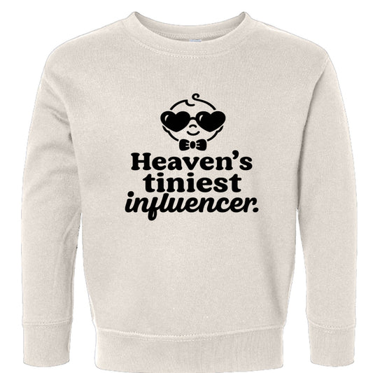 Heaven's Tiniest InfluencerToddler Christian Pullover Sweatshirt - ClaimedbyGodDesigns