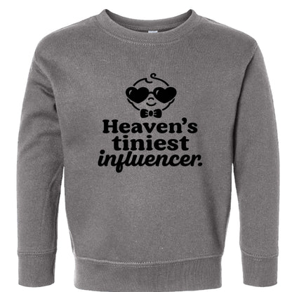 Heaven's Tiniest InfluencerToddler Christian Pullover Sweatshirt - ClaimedbyGodDesigns