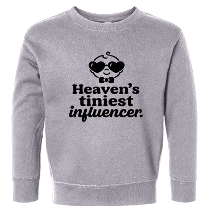 Heaven's Tiniest InfluencerToddler Christian Pullover Sweatshirt - ClaimedbyGodDesigns