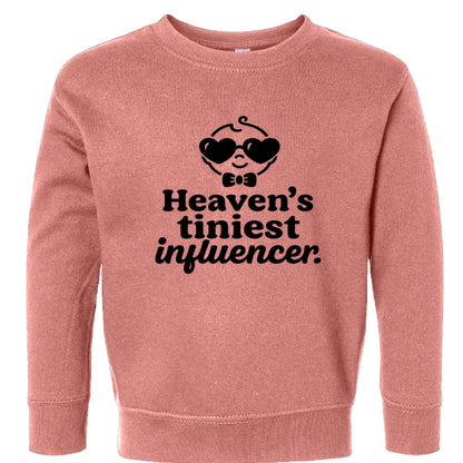 Heaven's Tiniest InfluencerToddler Christian Pullover Sweatshirt - ClaimedbyGodDesigns