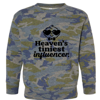 Heaven's Tiniest InfluencerToddler Christian Pullover Sweatshirt - ClaimedbyGodDesigns
