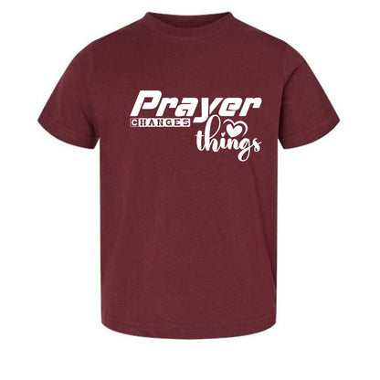 Prayer Changes Things Toddler Christian T-shirt - ClaimedbyGodDesigns