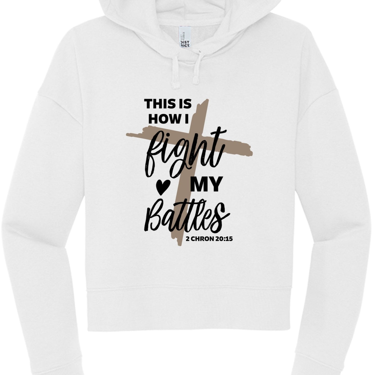 This Is How I Fight My Battles Women's Cropped Hooded Pullover Sweatshirt - ClaimedbyGodDesigns