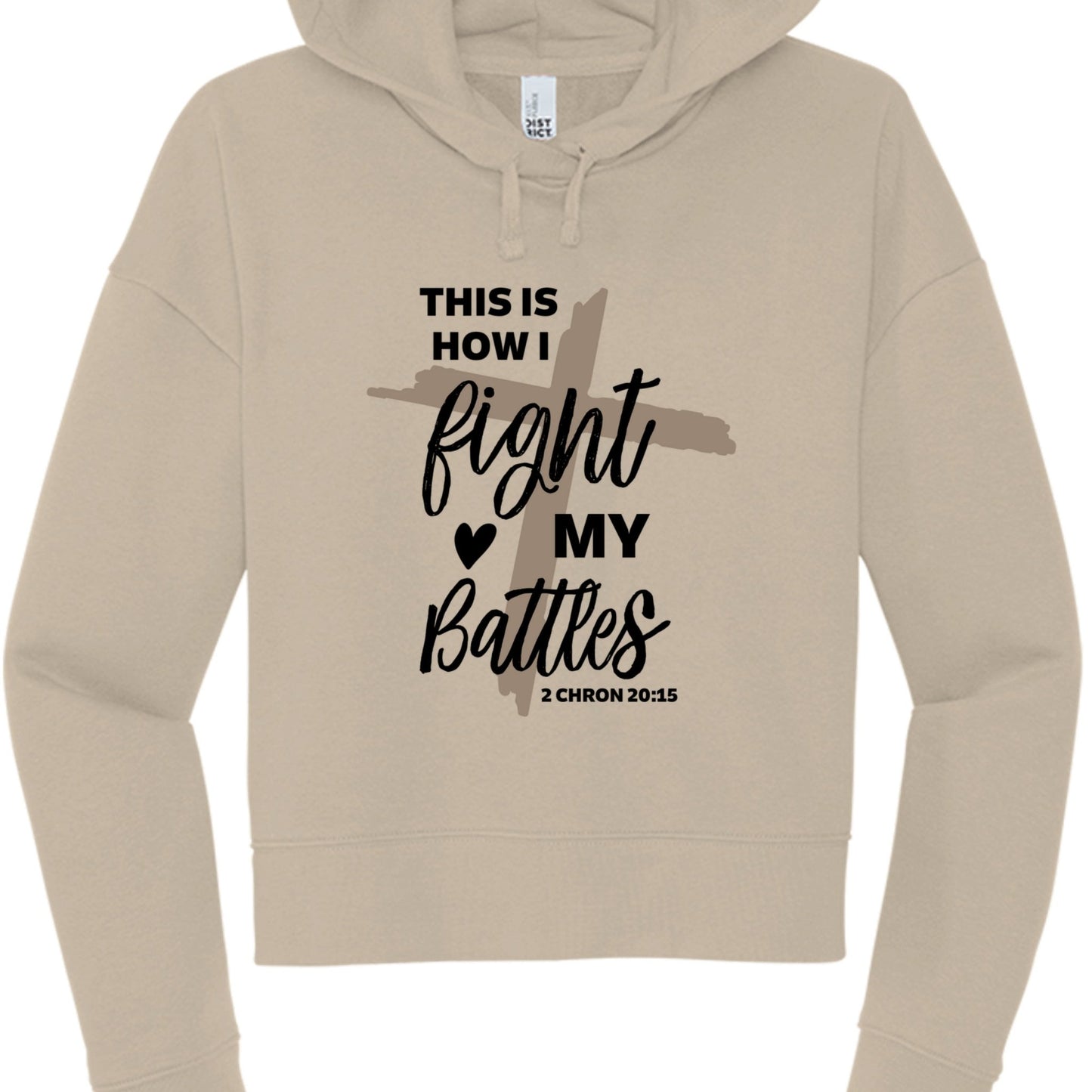 This Is How I Fight My Battles Women's Cropped Hooded Pullover Sweatshirt - ClaimedbyGodDesigns