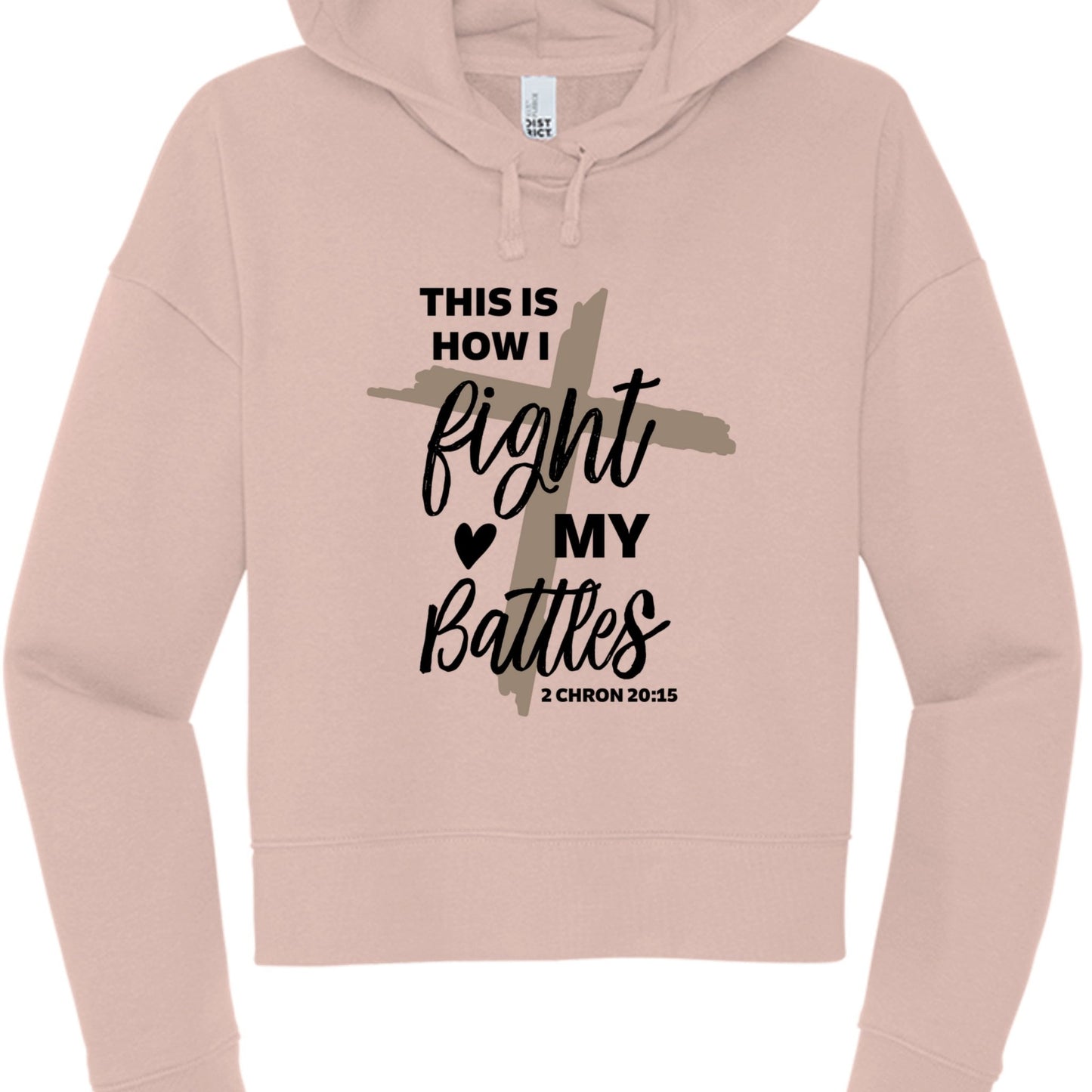 This Is How I Fight My Battles Women's Cropped Hooded Pullover Sweatshirt - ClaimedbyGodDesigns