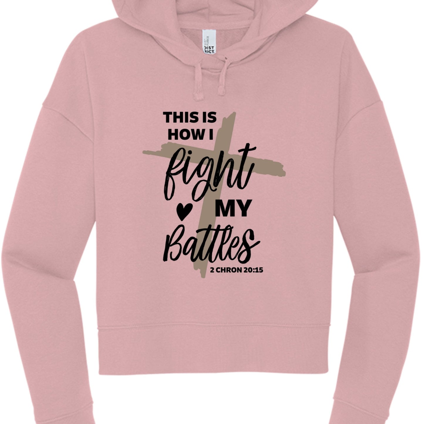 This Is How I Fight My Battles Women's Cropped Hooded Pullover Sweatshirt - ClaimedbyGodDesigns