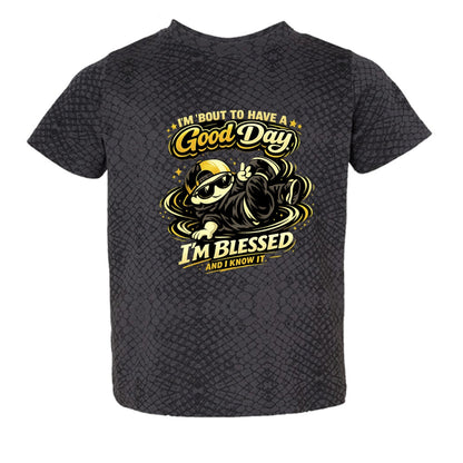 I'm 'bout To Have A Good Day I'm Blessed And I Know It Toddler Christian T-shirt - ClaimedbyGodDesigns
