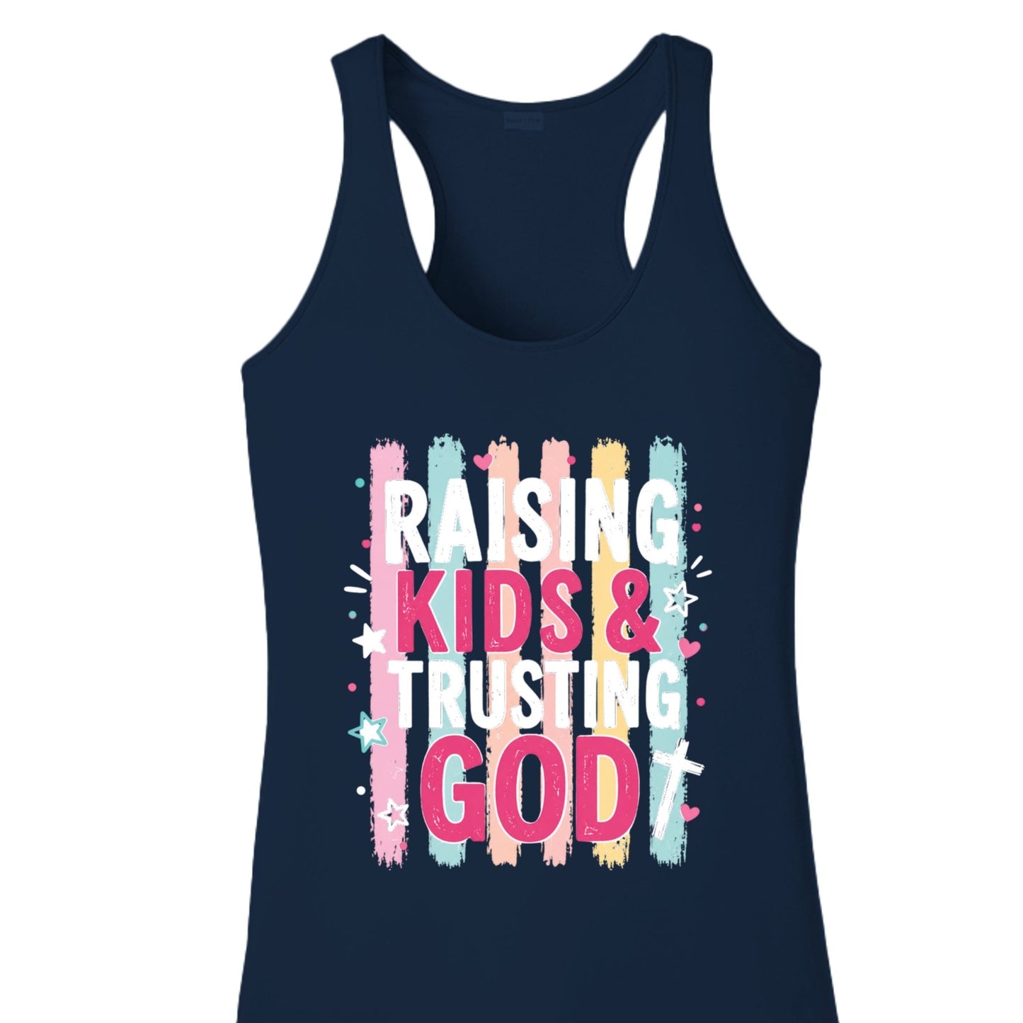 Raising Kids And Trusting God Women's Christian Tank - top - ClaimedbyGodDesigns