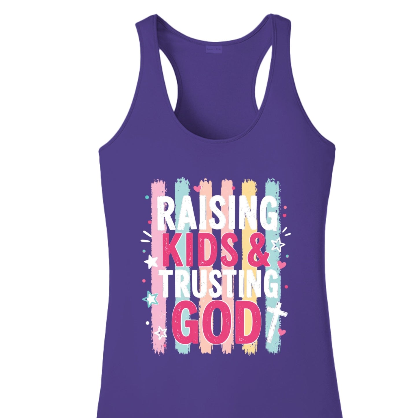 Raising Kids And Trusting God Women's Christian Tank - top - ClaimedbyGodDesigns