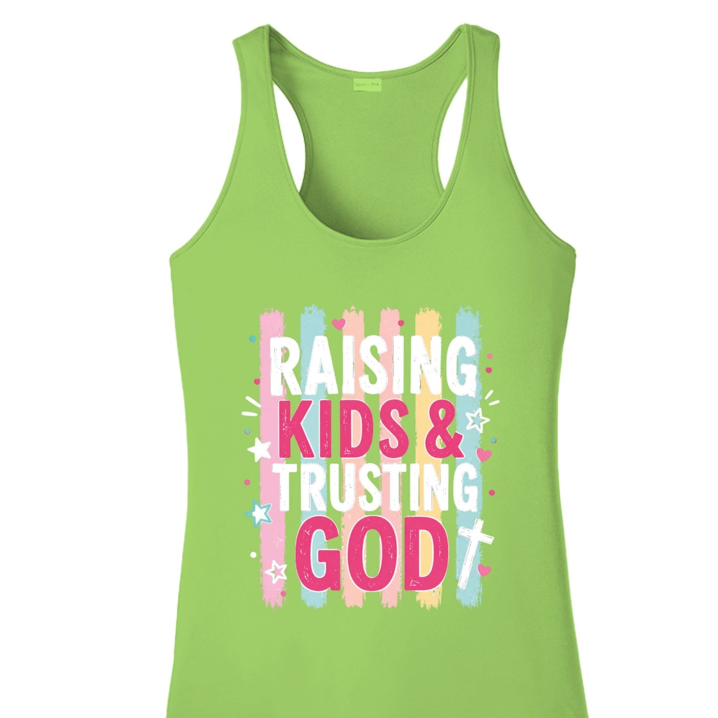 Raising Kids And Trusting God Women's Christian Tank - top - ClaimedbyGodDesigns