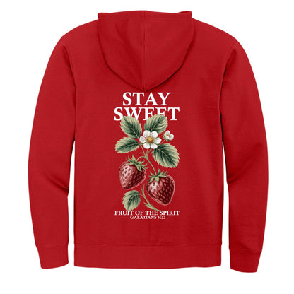 Stay Sweet Women's Christian Pullover Hooded Sweatshirt - ClaimedbyGodDesigns
