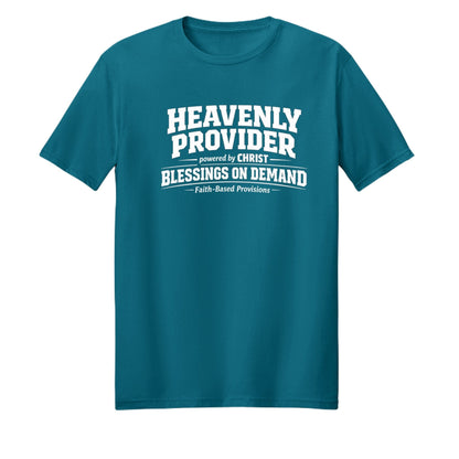Heavenly Provider Faith T‑Shirt for Dads – Powered by Christ Father’s Day Gift - ClaimedbyGodDesigns