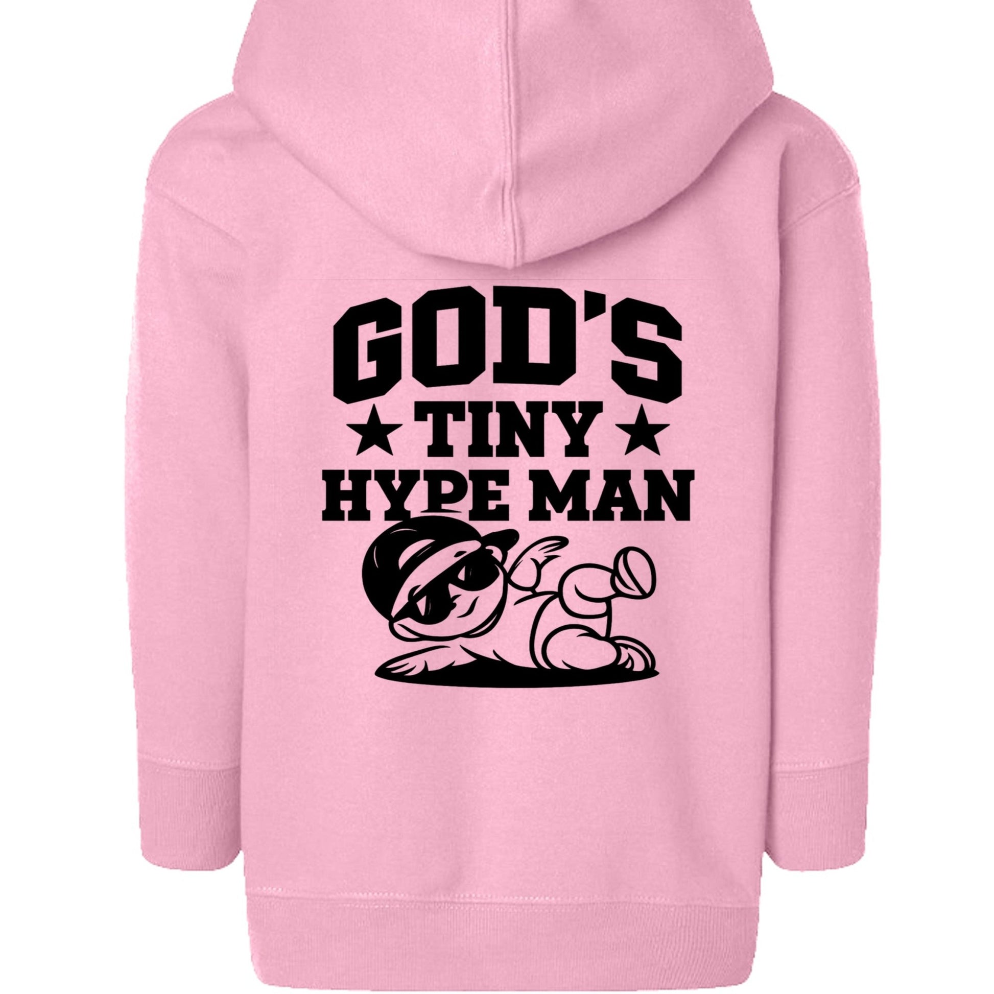God's Tiny Hype Man Toddler Christian Full - Zip Hooded Sweatshirt - ClaimedbyGodDesigns