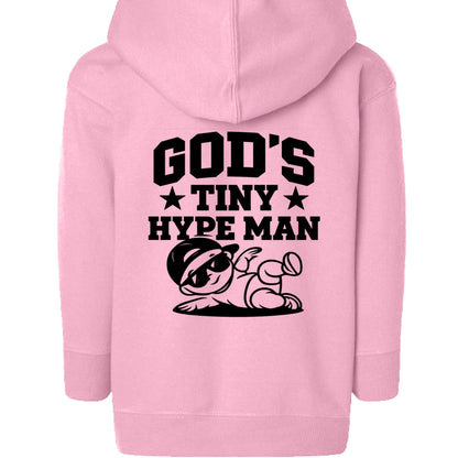 God's Tiny Hype Man Toddler Christian Full - Zip Hooded Sweatshirt - ClaimedbyGodDesigns