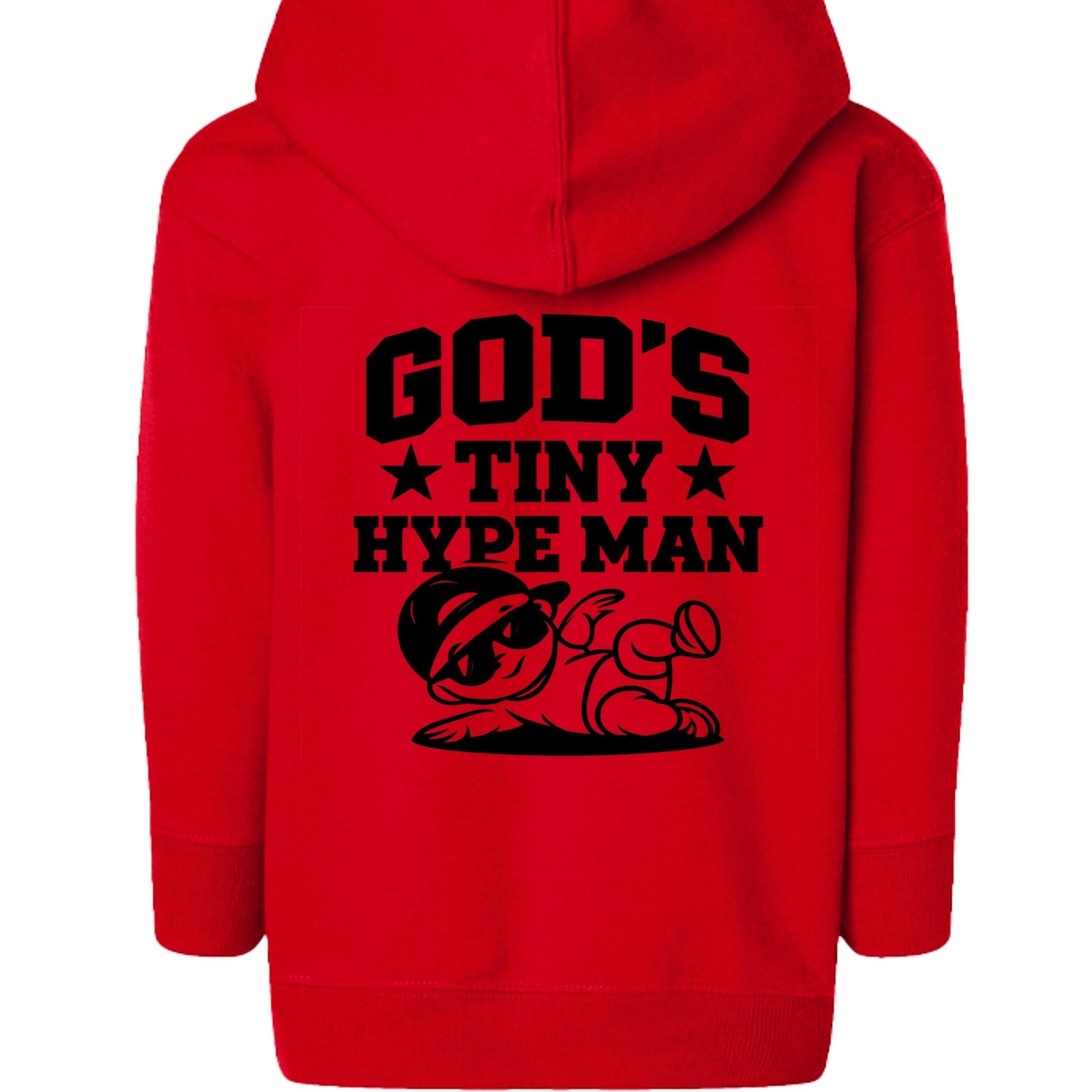 God's Tiny Hype Man Toddler Christian Full - Zip Hooded Sweatshirt - ClaimedbyGodDesigns