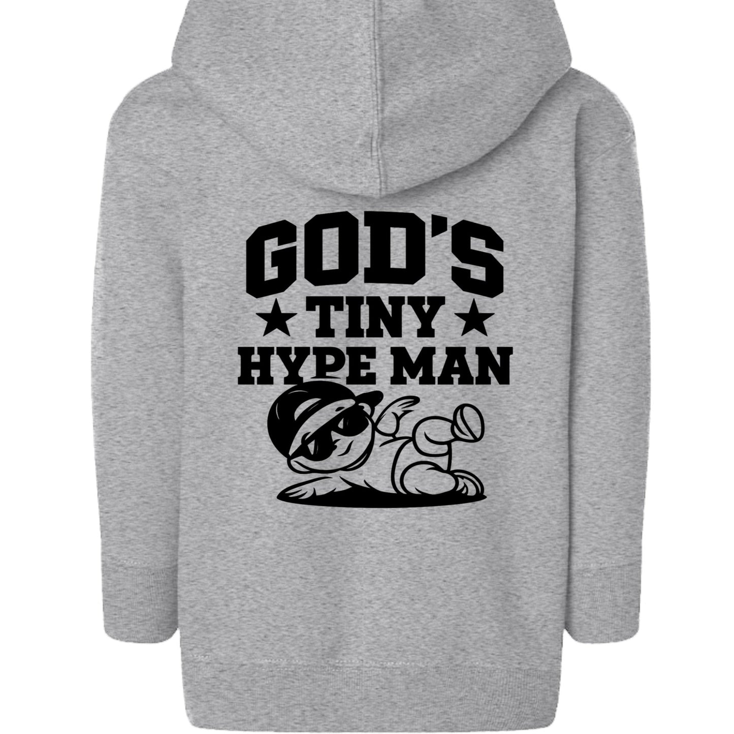 God's Tiny Hype Man Toddler Christian Full - Zip Hooded Sweatshirt - ClaimedbyGodDesigns