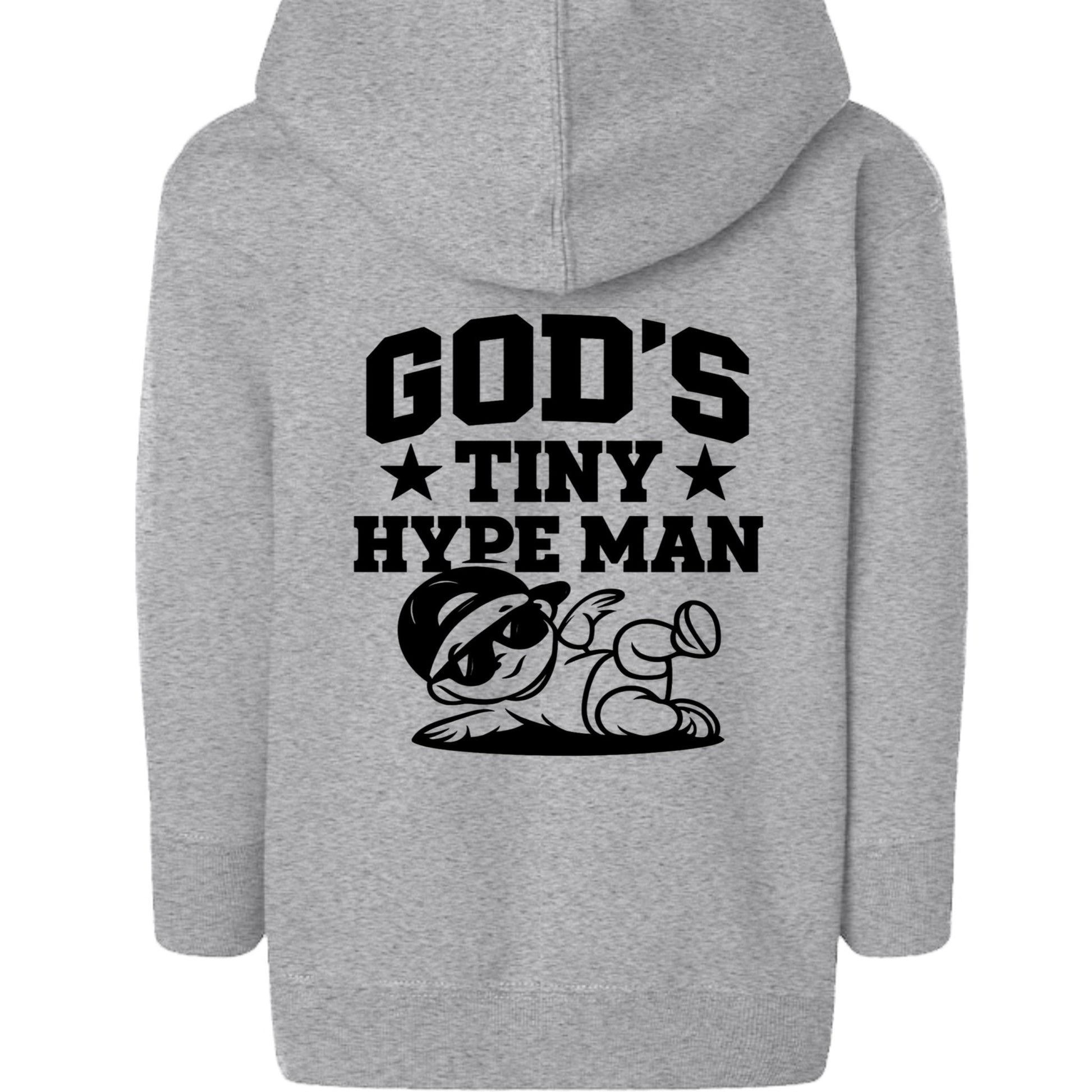 God's Tiny Hype Man Toddler Christian Full - Zip Hooded Sweatshirt - ClaimedbyGodDesigns