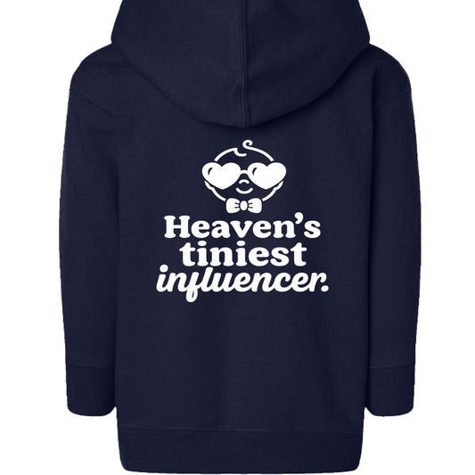 Heaven's Tiniest Influencer Toddler Christian Full - Zip Hooded Sweatshirt - ClaimedbyGodDesigns