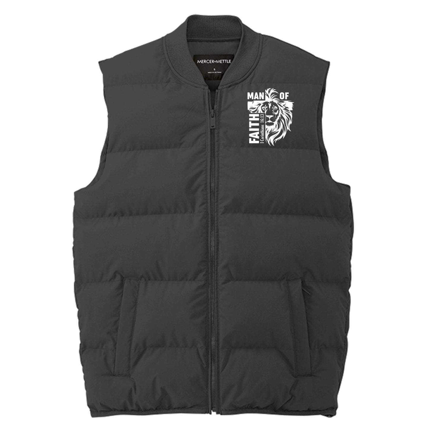 Man Of Faith Men's Christian Premium Puffer Vest - ClaimedbyGodDesigns