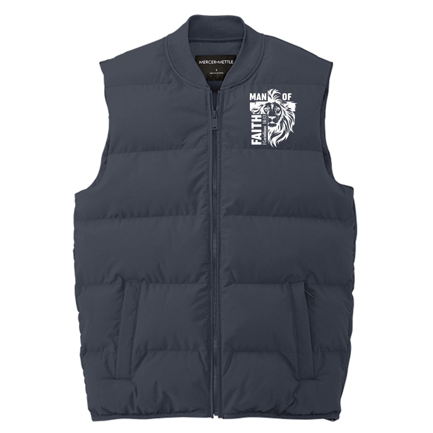 Man Of Faith Men's Christian Premium Puffer Vest - ClaimedbyGodDesigns