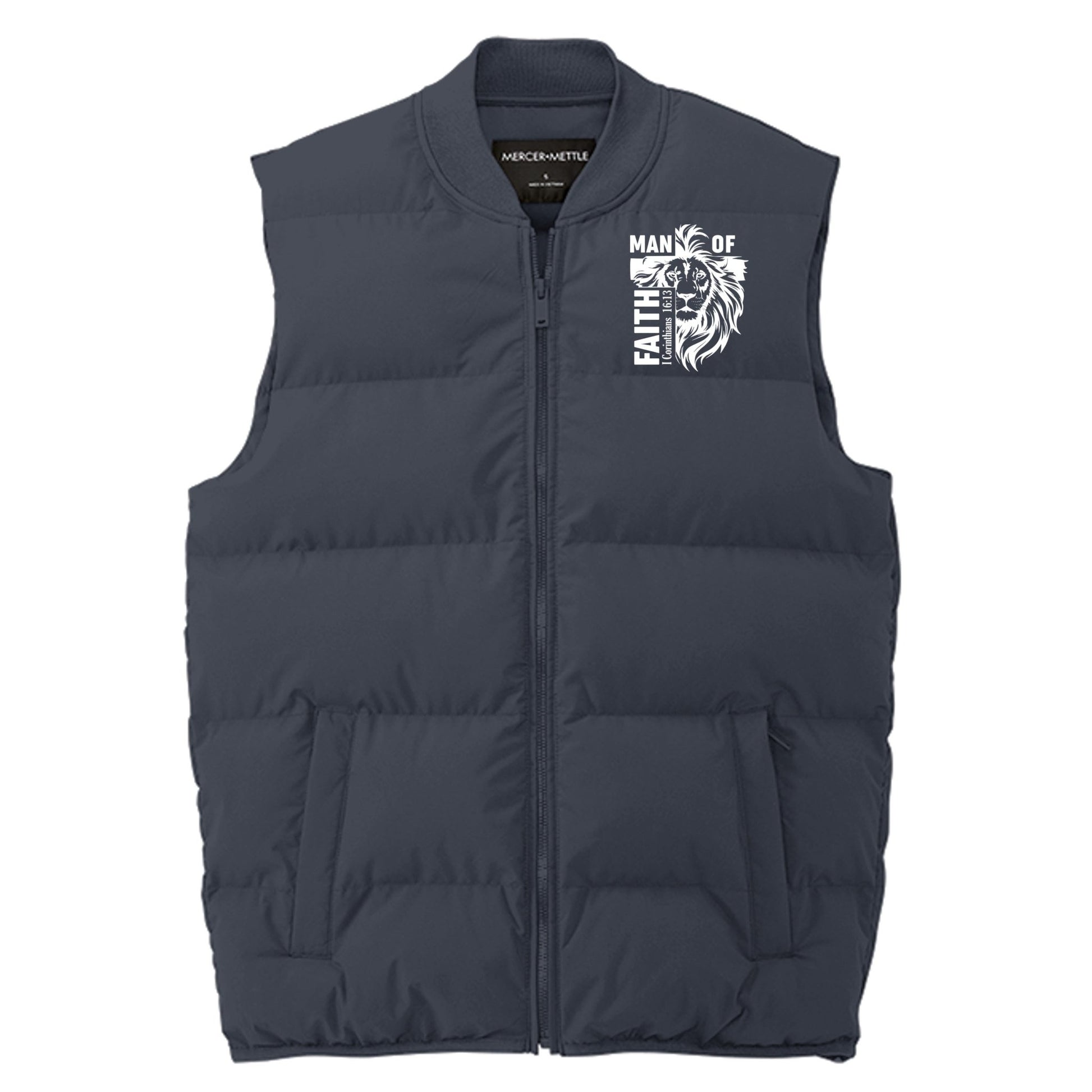 Man Of Faith Men's Christian Premium Puffer Vest - ClaimedbyGodDesigns