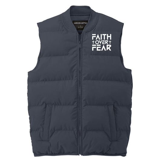 Faith Over Fear Men’s Christian Premium Puffer Vest - ClaimedbyGodDesigns