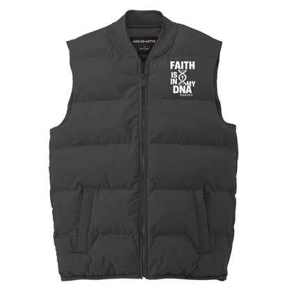 Faith Is In My DNA Men’s Christian Premium Puffer Vest - ClaimedbyGodDesigns