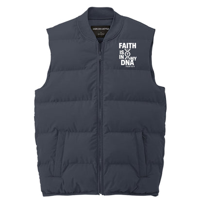 Faith Is In My DNA Men’s Christian Premium Puffer Vest - ClaimedbyGodDesigns