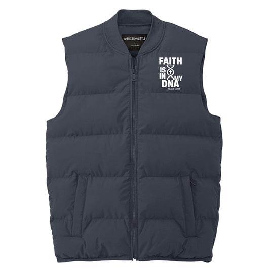 Faith Is In My DNA Men’s Christian Premium Puffer Vest - ClaimedbyGodDesigns
