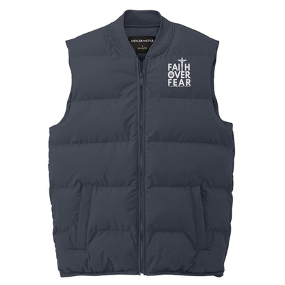 Faith Over Fear (2) Men’s Christian Premium Puffer Vest - ClaimedbyGodDesigns