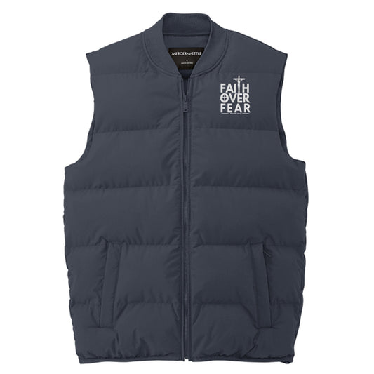Faith Over Fear (2) Men’s Christian Premium Puffer Vest - ClaimedbyGodDesigns