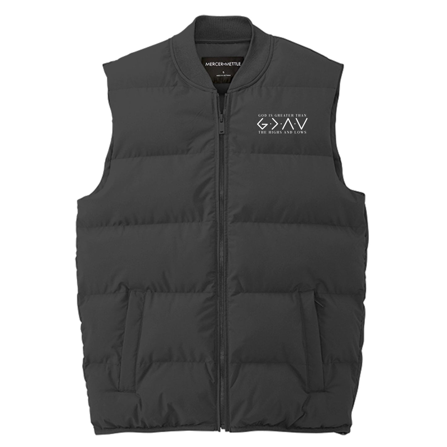 God Is Greater Than The Highs And Lows Men’s Christian Premium Puffer Vest - ClaimedbyGodDesigns