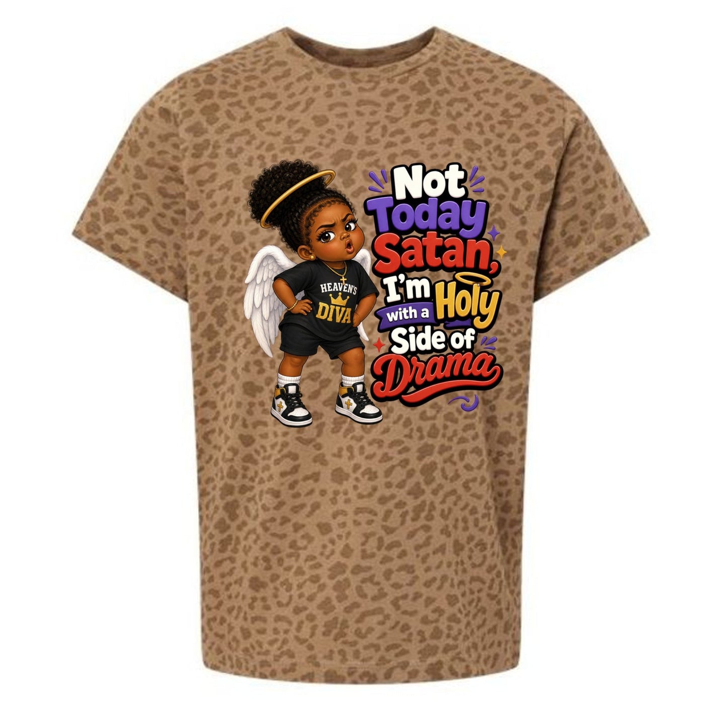 Not Today Satan I'm Holy With A Side Of Drama Toddler Christian T-shirt - ClaimedbyGodDesigns